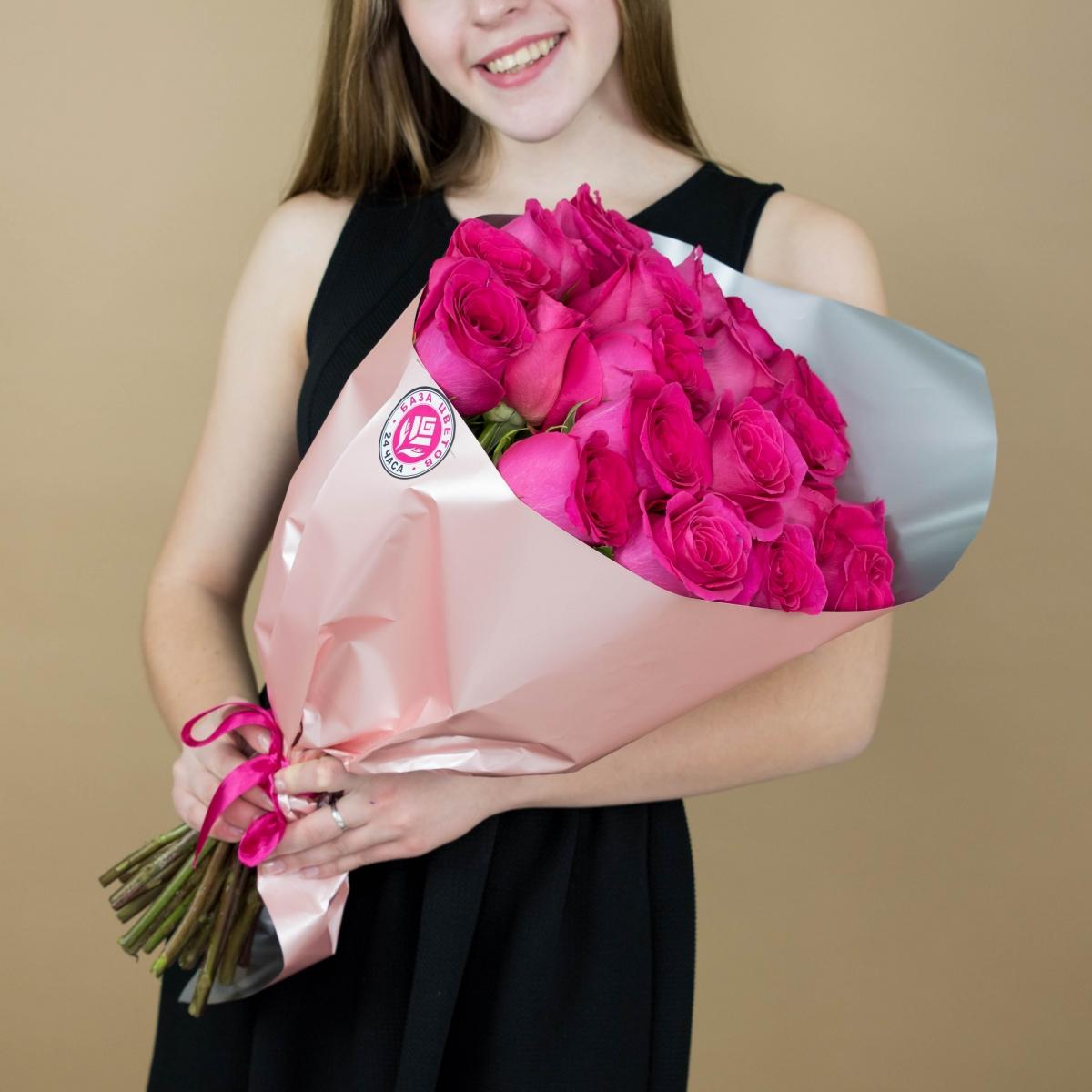 Букет из розовых роз 21 шт. (40 см) Артикул  89679