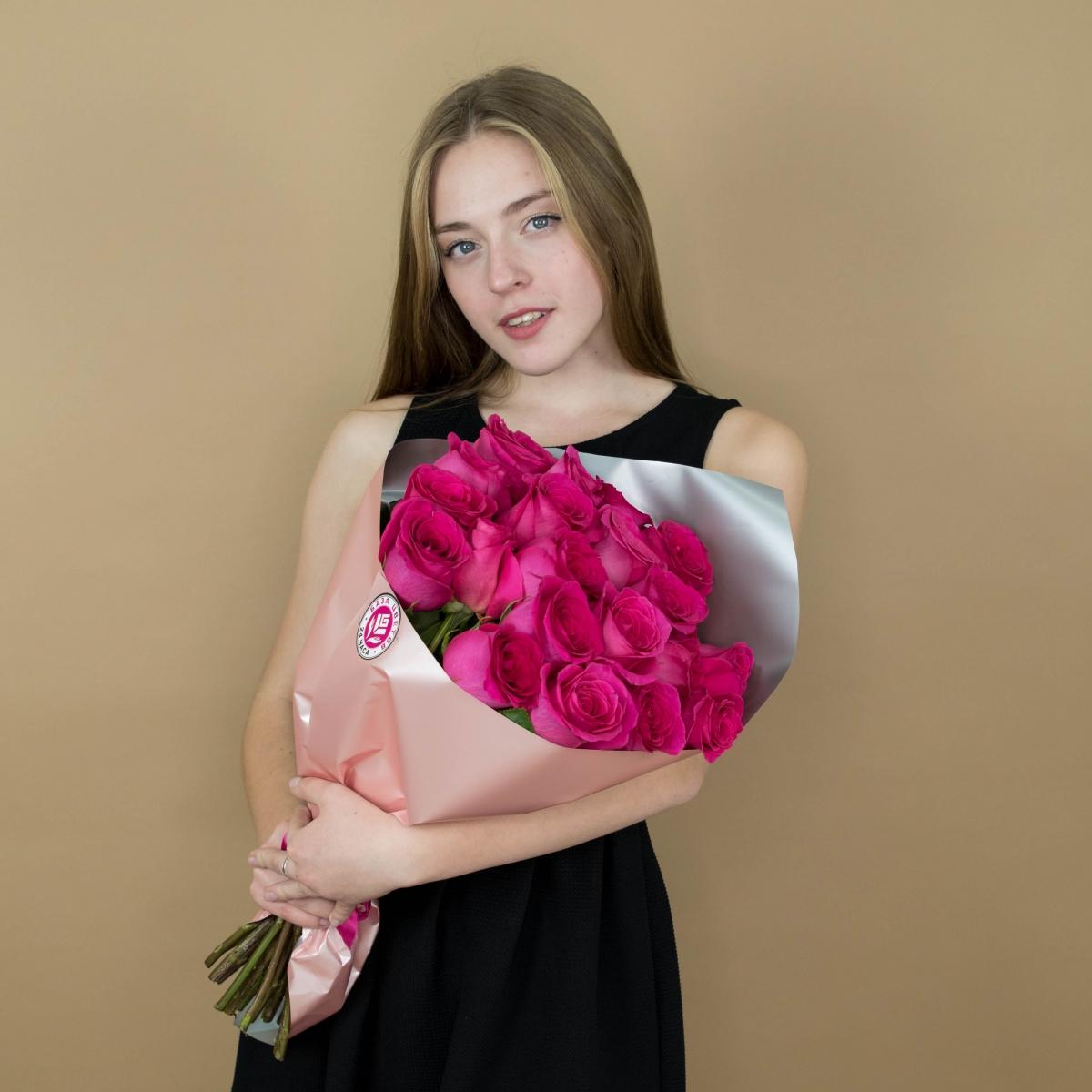 Букет из розовых роз 21 шт. (40 см) Артикул  89679