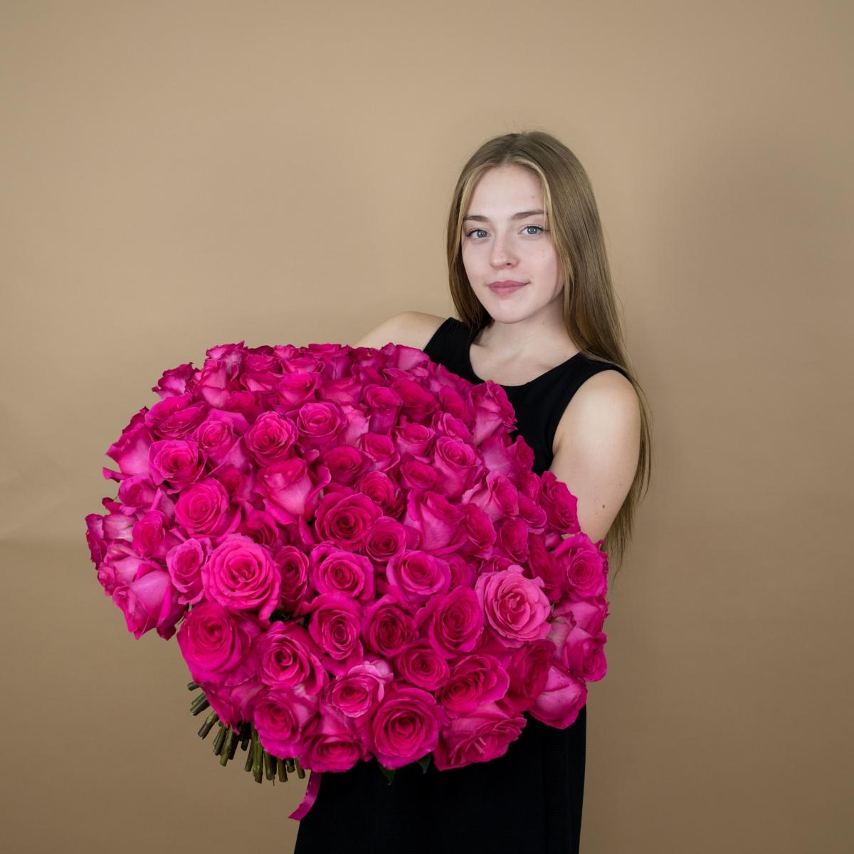 Букет из розовых роз 75 шт. (40 см) Артикул: 90013
