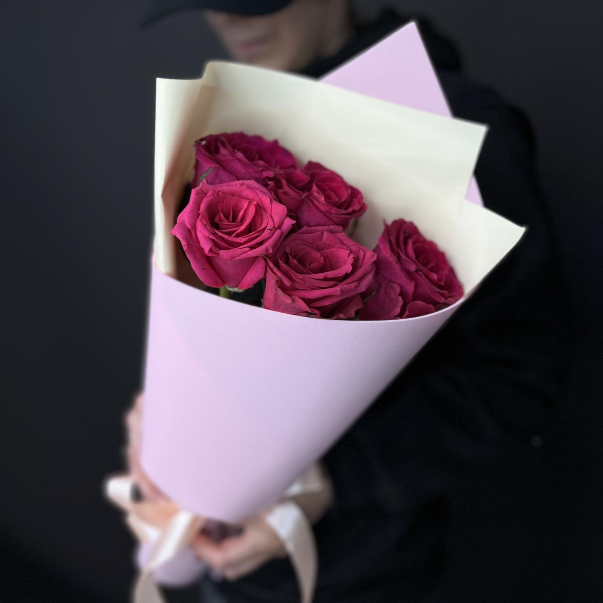 Букеты из розовых роз 40 см (Эквадор) артикул - 90514