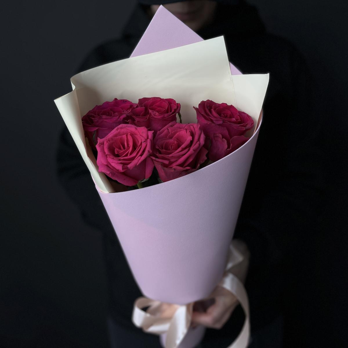 Букеты из розовых роз 40 см (Эквадор) артикул - 90514