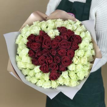 Букет 101 роза (Кения) в виде Сердца код  117234