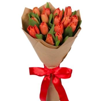 Букет красных тюльпанов 15 шт (№: 144956)