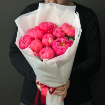 Букет с пионами 9 шт Артикул - 165330